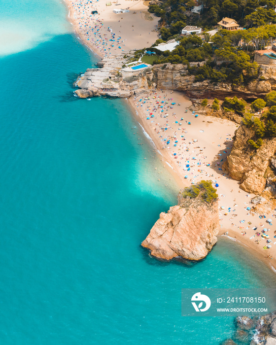 Aerial view of beach in spain