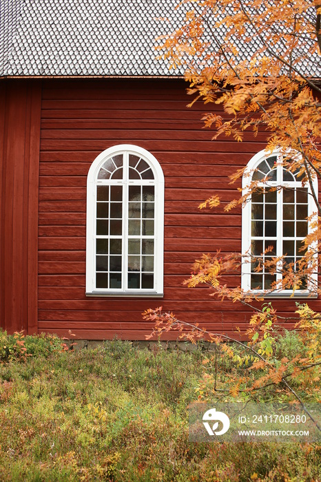 Detail of the old church (gamla kyrka) in Jokkmokk, Swedish Lapland