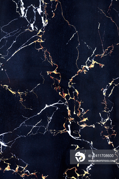 Plate of dark blue marble with cracks