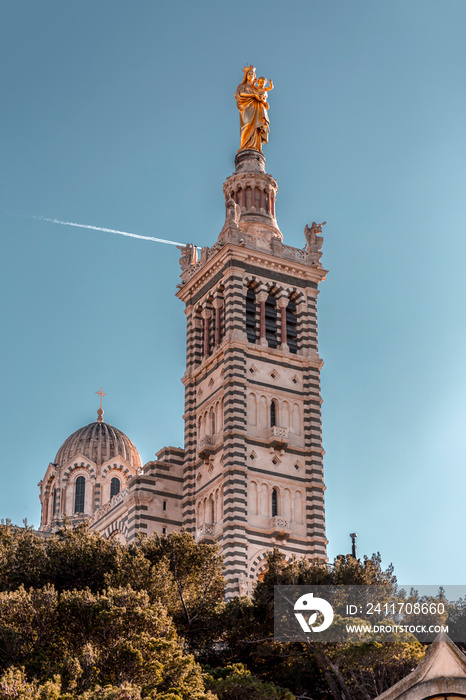 Basilica of Notre-Dame de la Garde or la Bonne Mère in Marseille, France