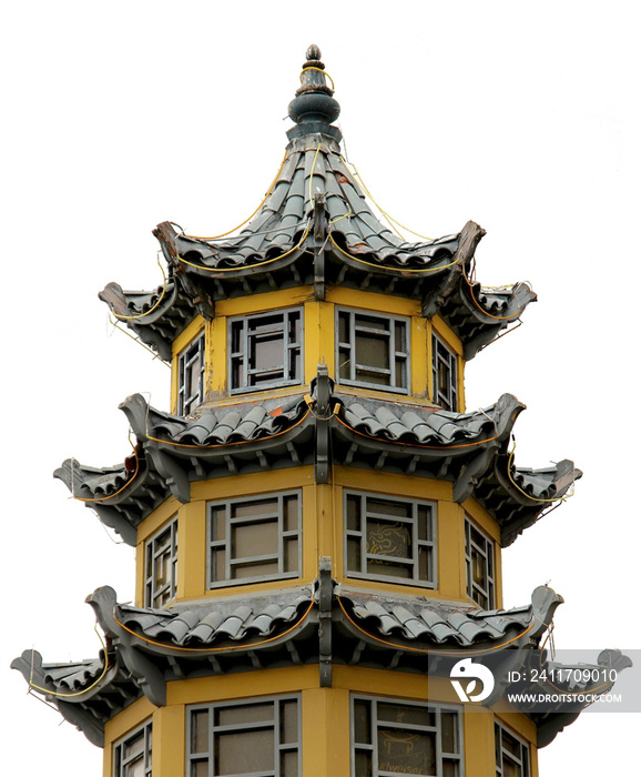 Yellow Golden Pagoda in Chinatown