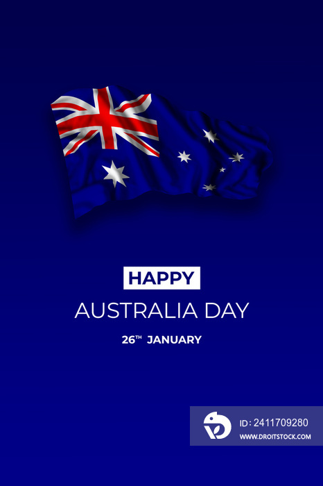 Australia day greetings card with flag