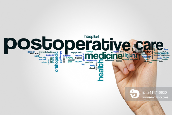 Postoperative care word cloud