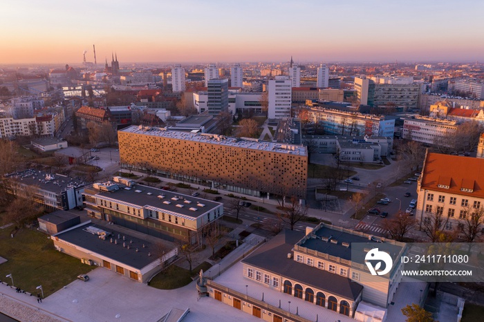 Wroclaw University of Science and technology Campus aerial view