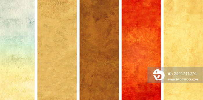 Set of vertical banners with old paper texture