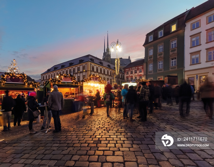 Christmas celebration on the square in old town of Brno