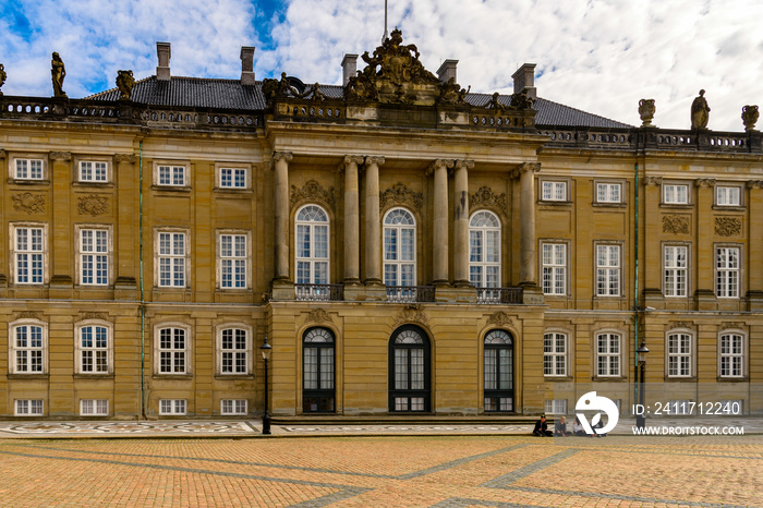 Amalienborg palace, the home of the Danish royal family in Copenhagen, the capital of Denmark