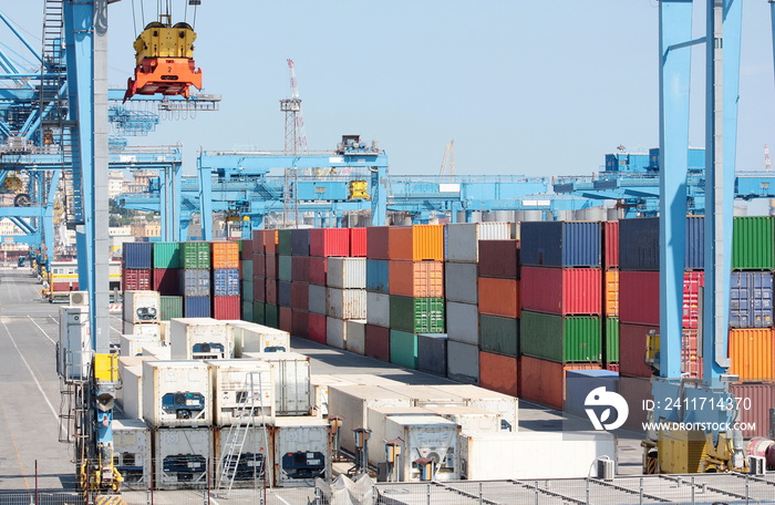 Container Terminal in the port of Genoa Italy