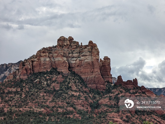 sedona mountain landscape, panoramic view in the north of the state arizona, nature, trail, woods, and forest canyon and creeks, natural travel usa spring