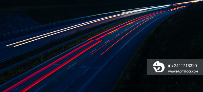 lights of cars with night. long exposure