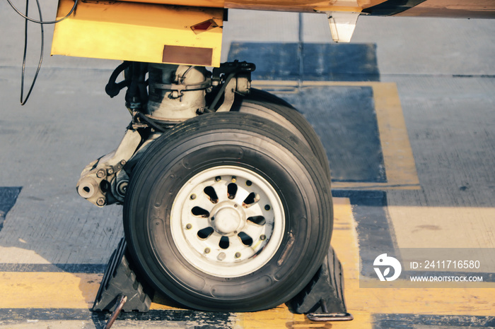 Wheel of airplane.landing gear.