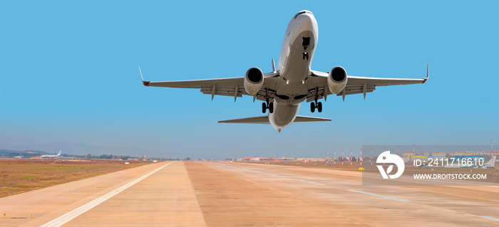 Airplane taking off from the airport