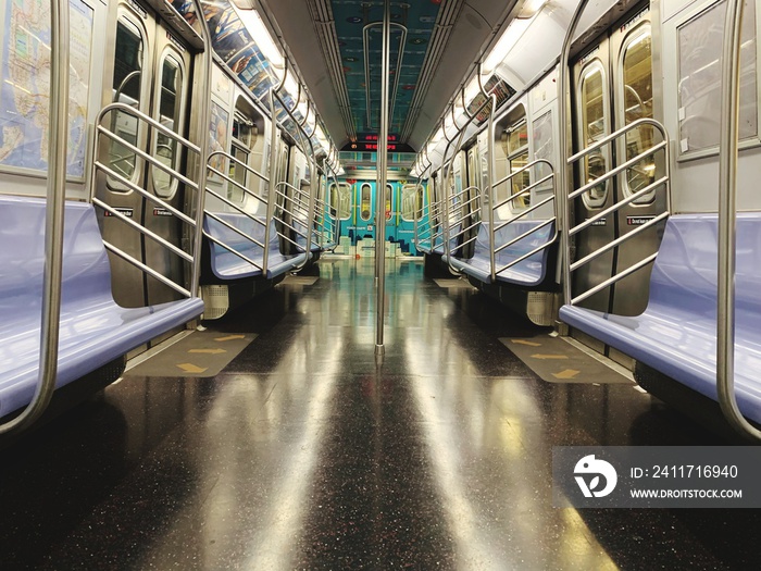 subway car interior with color seats - image