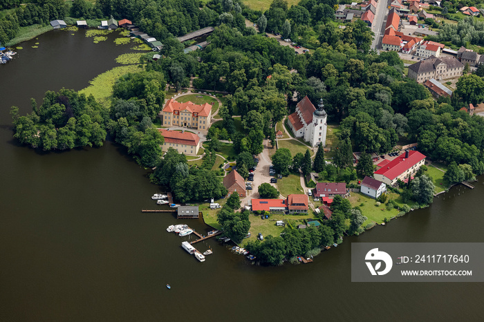 Mirow, Schloß Mirrow, Mirower See, Mecklenburg-Vorpommern, Deutschland, Luftaufnahme aus dem Flugzeug