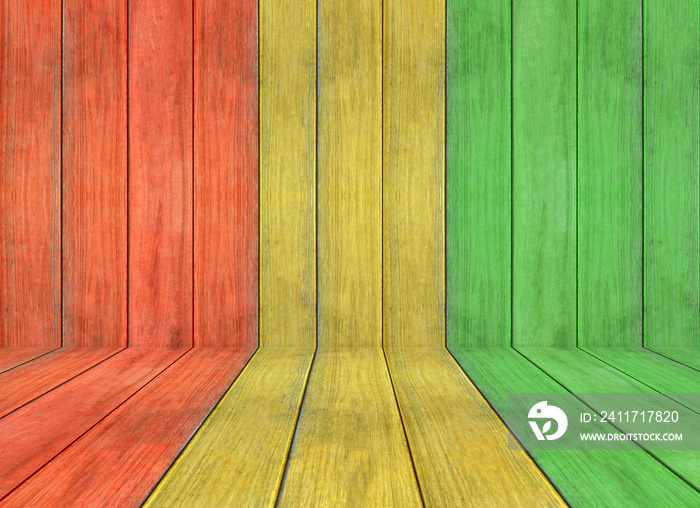 reggae colour and wooden floor texture Background