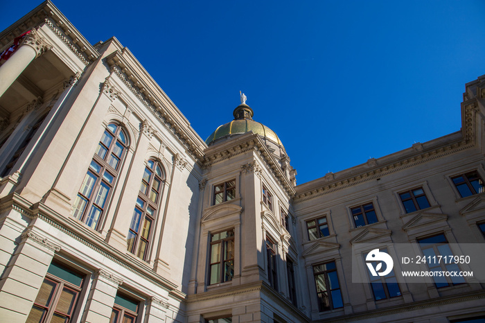 The Georgia Capitol Museum with a gorgeous clear blue sky in Atlanta Georgia USA