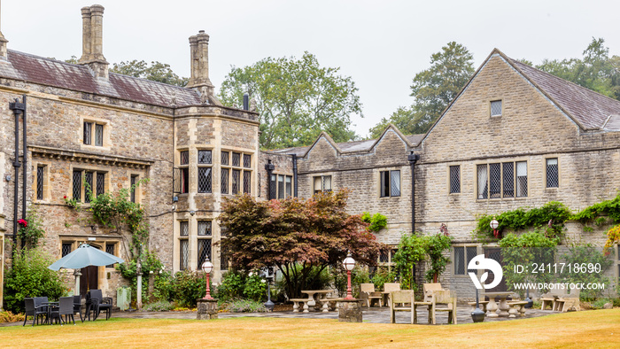 Traditional old manor house on the countryside of in Wales, UK