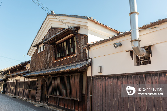 Building of old traditional Japanese-sake brewery in Fushimi, Kyoto, Japan