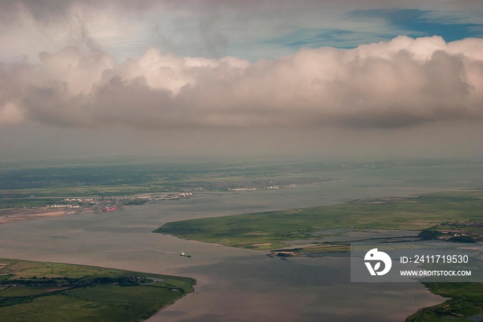 Near the estuary of the River Thames in Kent, England