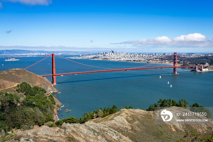 golden gate bridge from Marin Headlands in Golden Gate National Recreation Area