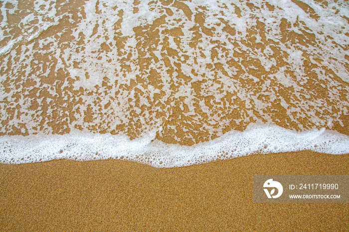 Sea foam on Sand Beach in Acadia, Maine, USA