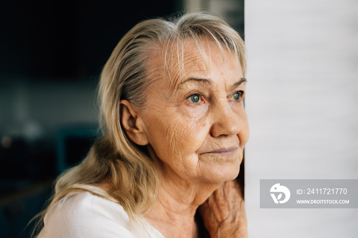 Senior portrait, Grandmother using smart phone at home, Happy retirement people relaxing and resting at home, Healthy and happy senior people concept