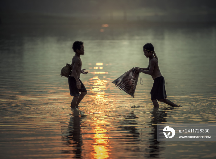 Boy fishing