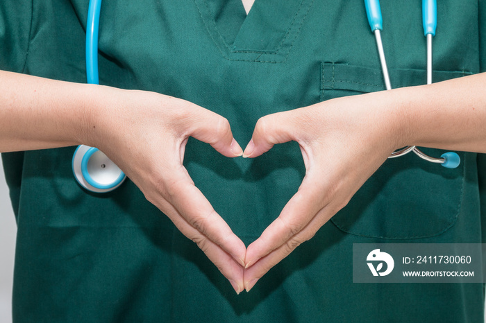 Doctor’s hand made heart shape