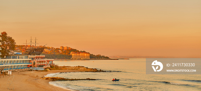 Beautiful panorama of Varna. Bulgarian Black Sea coast.