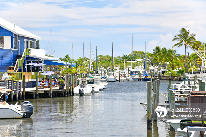 Boats at harbor in Port Salerno south of Stuart along the intracoastal waterway in Florida