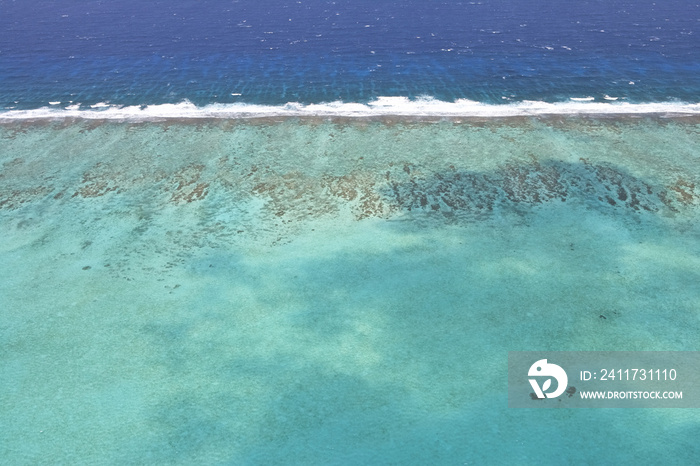 Belize Barrier Reef, Aerial view, Caribbean Sea.