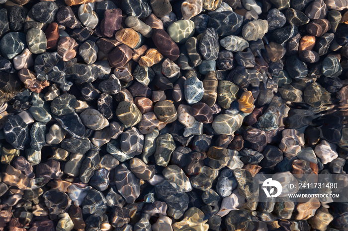 Pebbles under water