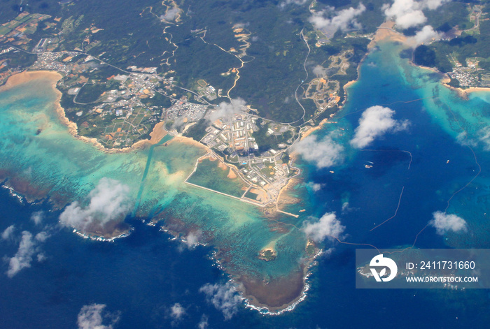 Beautiful ocean and island view,Okinawa from Air