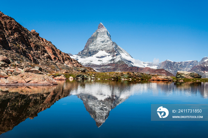 Riffelsee lake and Matterhorn, Switzerland