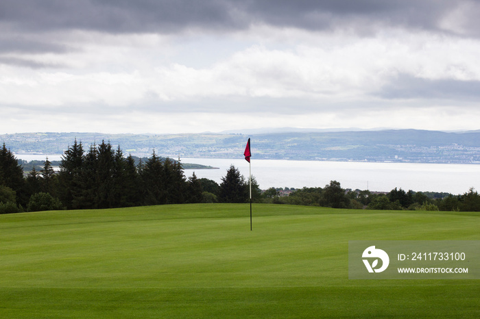 View from a Scottish golf green on the west coast of Scotland