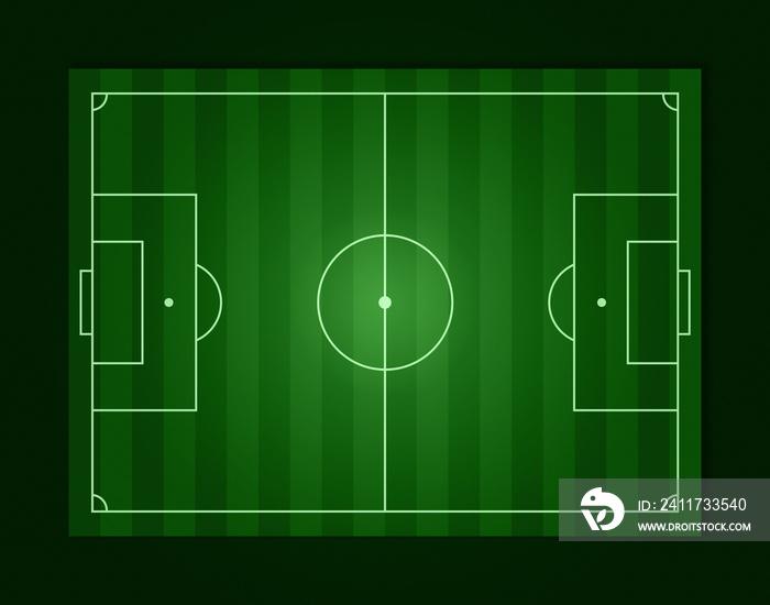 Green football field, soccor field from top view.