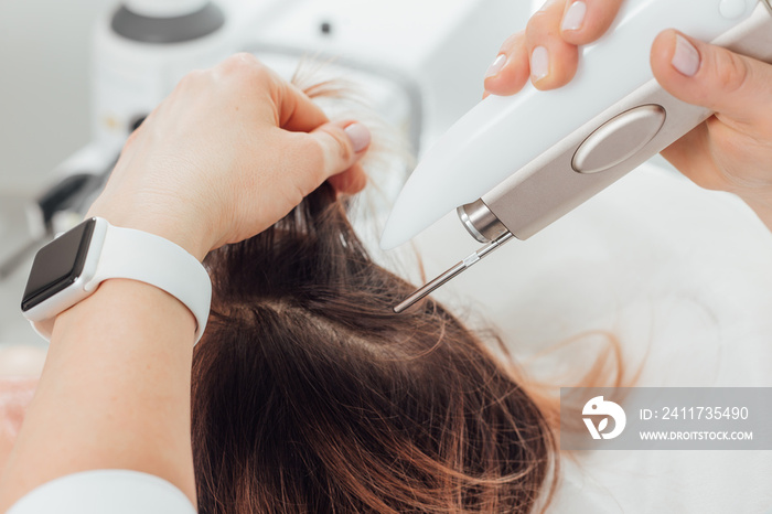 Young pretty woman receiving treatments in beauty salons.