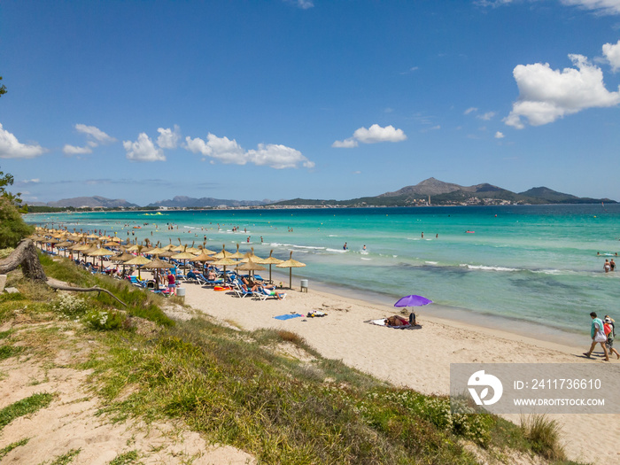 Playa de Muro beach, summer Mallorca landscape