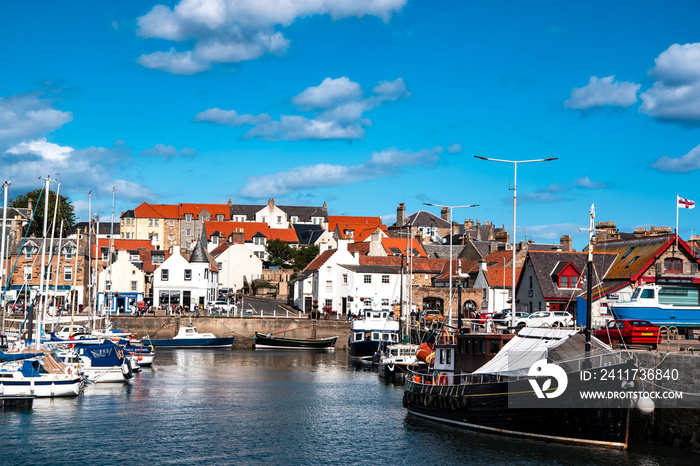 View of the harbor. Anstruther village, Fife.