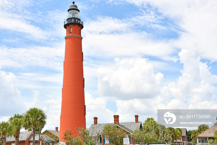 Ponce de Leon Inlet Lighthouse & Museum at New Smyrna Beach, Florida in Volusia County.