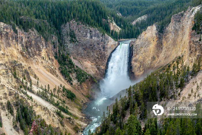 upper falls in yellowstone national park wyoming