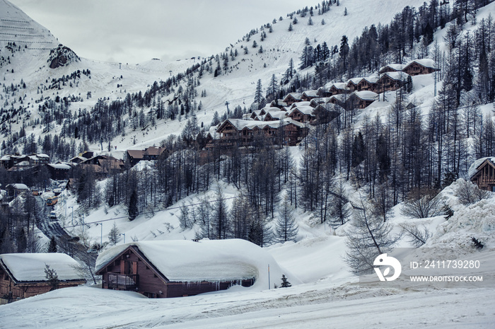 Isola 2000, ski resort in french alps