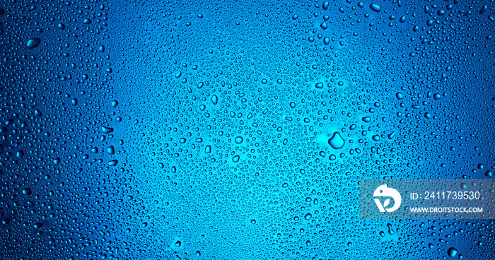 Drops of water Texture Closeup Abstract Blue