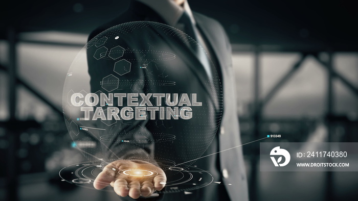 Contextual Targeting with hologram businessman concept