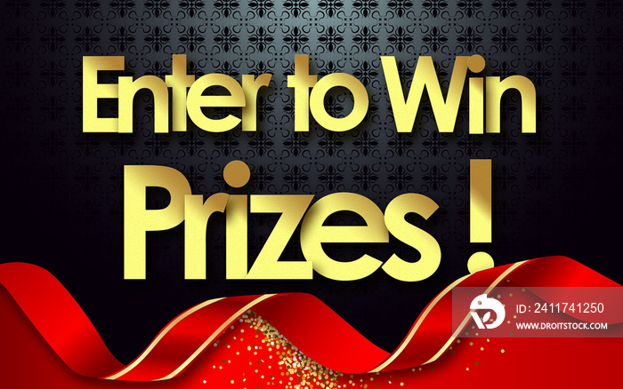 Enter to Win Prizes in black background and golden stars