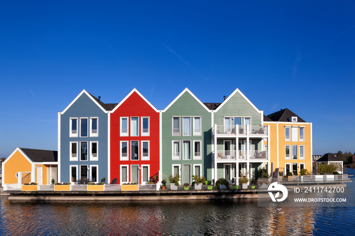 Colorful houses in Houten in the Netherlands