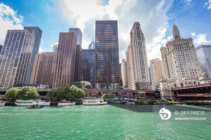 Chicago river in a sunny day.