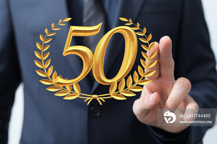 50 years anniversary celebration logotype with elegant celebration.