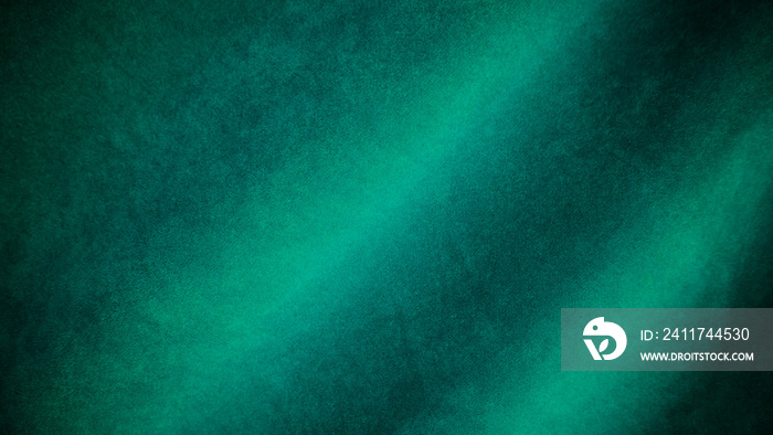 Green velvet fabric texture used as background. Empty green fabric background of soft and smooth textile material. There is space for text.