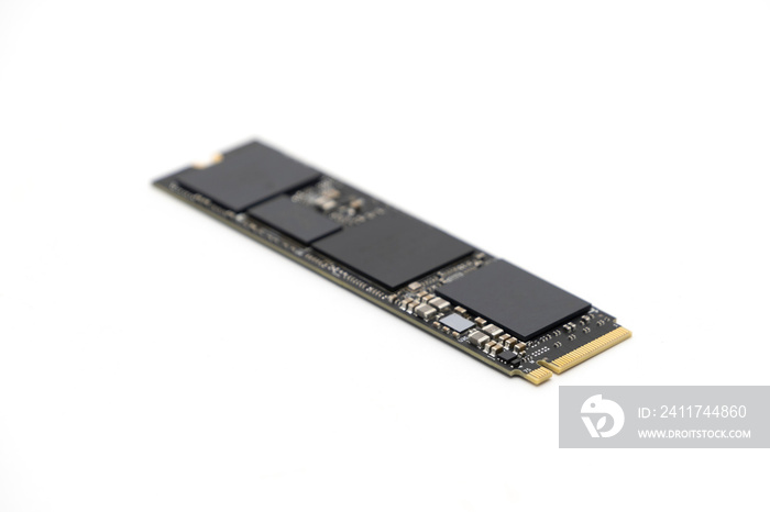 SSD M2 nvme pcie or solid state drive, the new next generation of storage drive isolated on white background